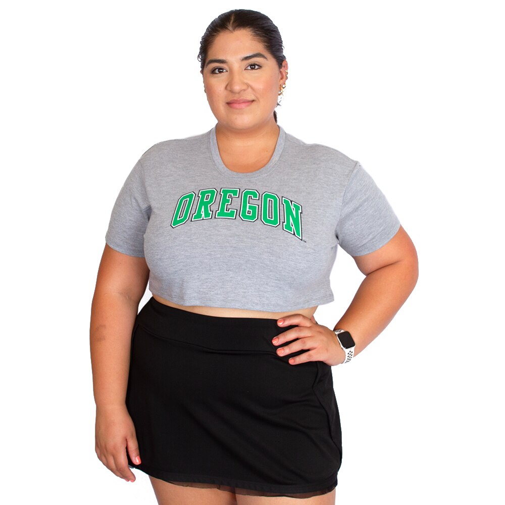 Arched Oregon, Zoozatz, Grey, Crop Top, Polyester Blend, Women, Boxy, T-Shirt, 796952